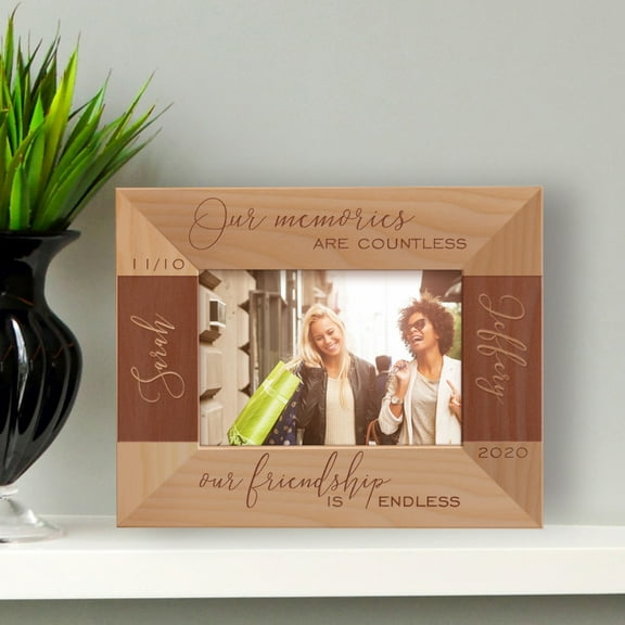 Our Memories Are Countless Personalized Wooden Frame-5" x 3 1/2" Brown Horizontal