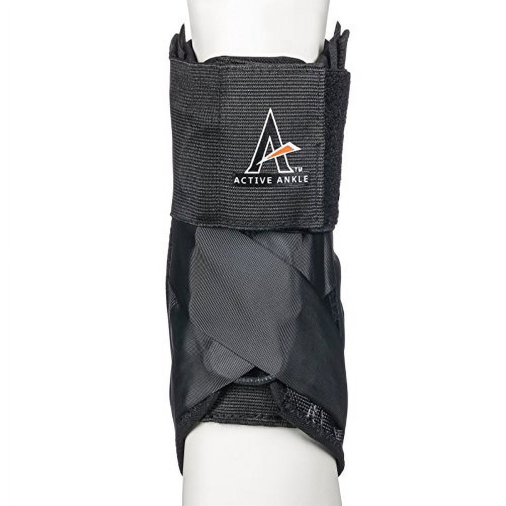 Active Ankle AS1 Pro Ankle Brace, Lace-Up, Low Profile, Protection & Sprain Support, Black, X-Small
