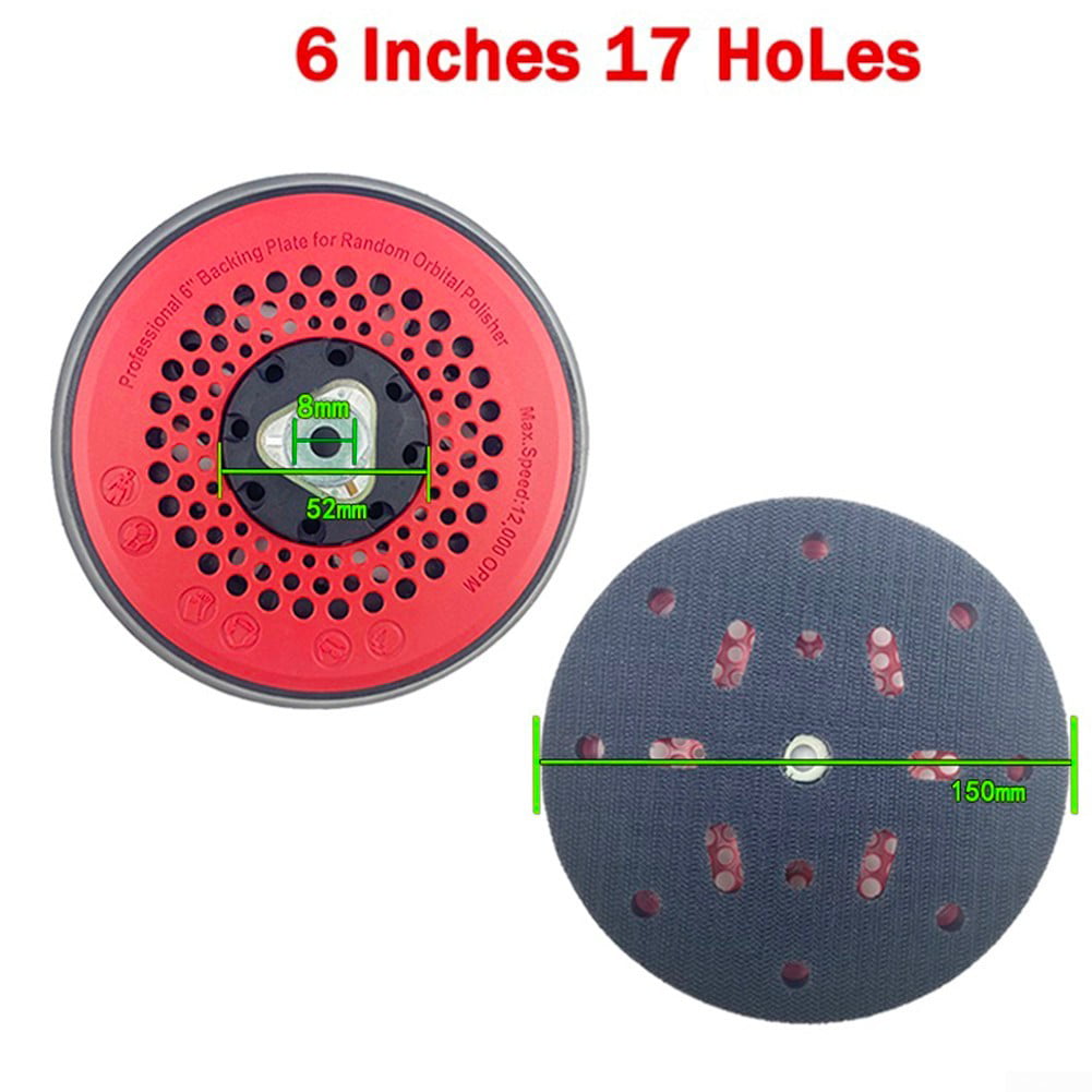 6 Inch 150mm 6-Hole Sticky Vinyl PSA Backing Plate Sanding Pad for Adhesive Disc 