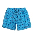 thumbnail image 5 of QTBIUQ Mens Swim Trunks Swim Shorts Elastic Waistband with Drawstring Loose Printing Beach Shorts, 5 of 9