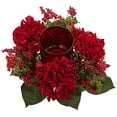 thumbnail image 2 of Nearly Natural Décoration de Candelage Hortensia & Baies, Rouge, 2 of 2