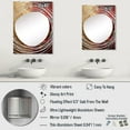thumbnail image 4 of Designart "Floral Japanese Tiles in Gold and Red II" Abstract Botanicals Oversized Wall Mirror - Modern Abstract Bathroom Decorative Wall Mirror - Multiple Color Options, 4 of 6