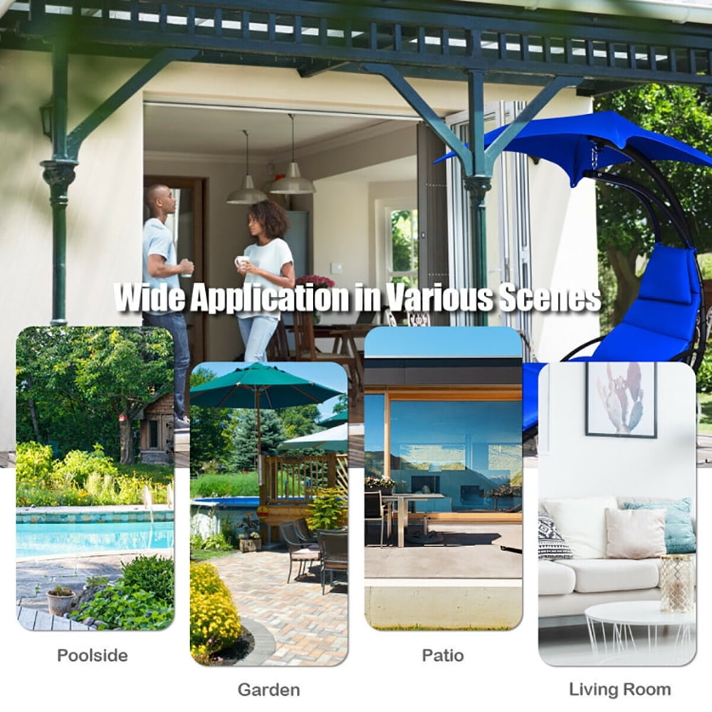 Aimee Lii Hanging Stand Chaise Lounger Swing Chair with Pillow, Patio Loungers, Navy