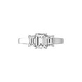 thumbnail image 2 of ARAIYA FINE JEWELRY Sterling Silver Lab-Grown Emerald-shape Diamond Three Stone Engagement Ring (1 3/4 Cttw, D-F Color, VS1 Clarity) Size 9, 2 of 7