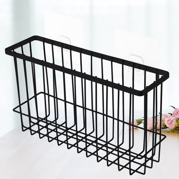 DINHEAROM Black Wire Shower Basket, Rust-Resistant Wall Storage Organizer, 1 Pack, 10.3 x 5.7 x 3 Inches for Bathroom