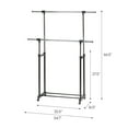 thumbnail image 6 of IRIS Extendable Double Rod Clothes Rack, Garment Rack, Clothing Rack w/Lockable Wheel, 6 of 7