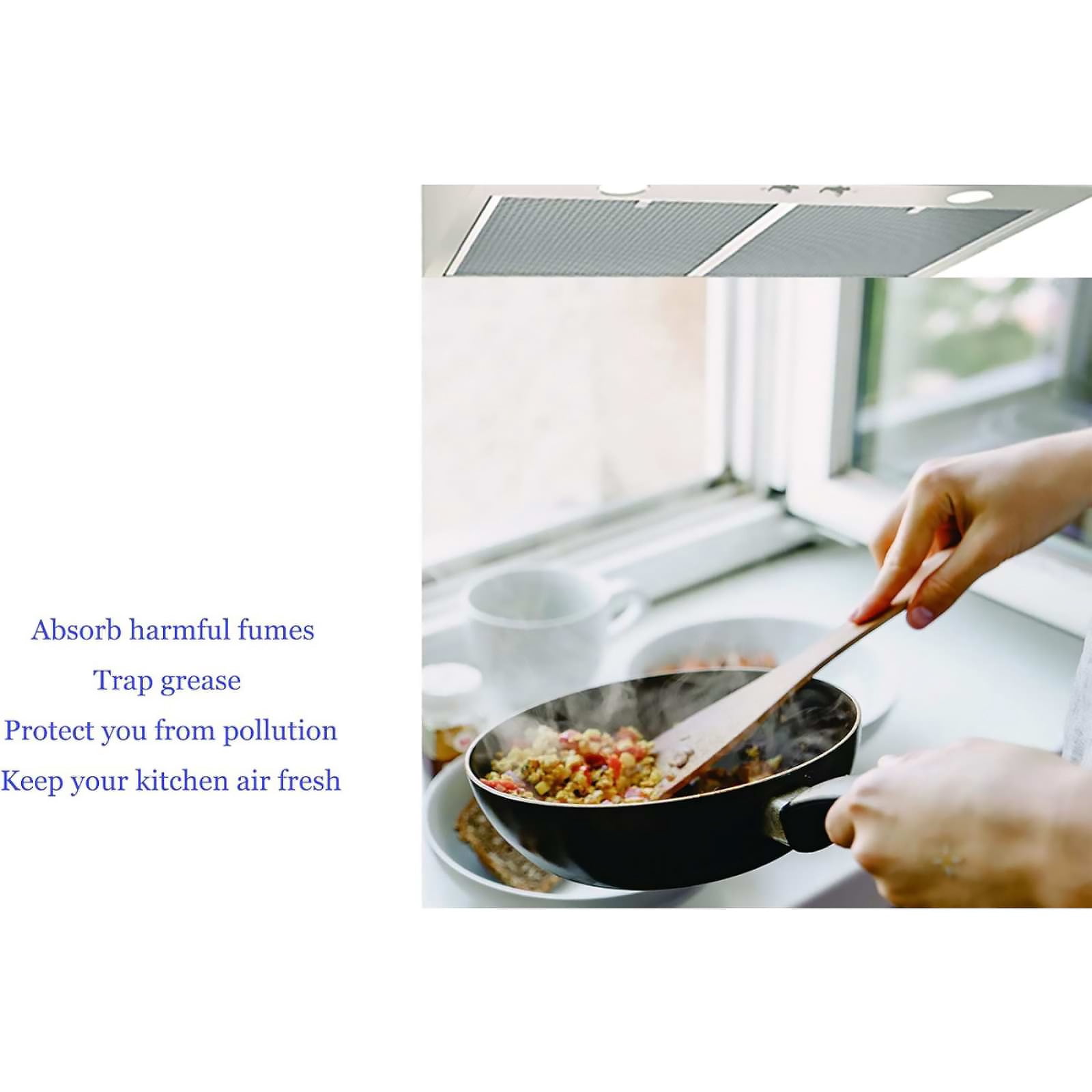 GUYUTING Range Hood Filter 2 Pack 8 Inch Aluminum & Carbon High Efficiency Odor & Grease Control for Ventline