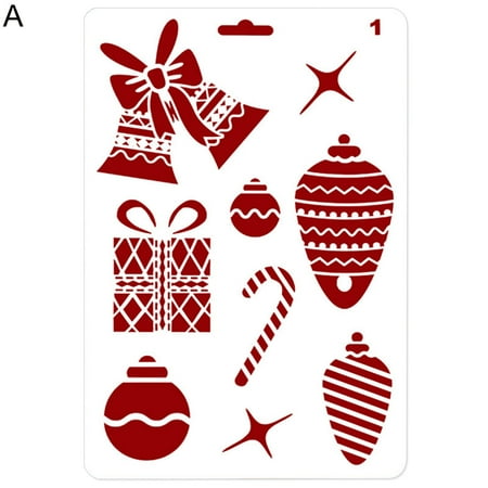 

IOAOAI Cake Stencil DIY Food Grade Delicate Christmas Pattern Birthday Cake Lace Decorating Spray Mold