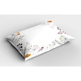thumbnail image 2 of Ambesonne Modern Pillow Sham 2 Pack, Geometric Flowers Floral, 36"x20", Pistachio Green Magenta, 2 of 3