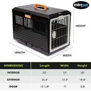 Mirapet USA Pet Carrier & Crate 22 - Premium Collapsible Design for Cats and Dogs - Portable Kennel for Small Pets - Indoor/Outdoor - 360-Degree Ventilation & Hard Plastic
