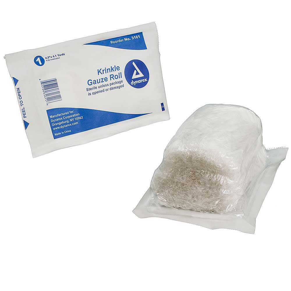 Dynarex Krinkle Gauze Roll 100/Case Non Sterile