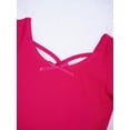 thumbnail image 6 of Aislor Kids Girls Short Sleeve Cirss Cross Round Neck Ballerina Tutu Leotard Dress Dancewear 2-12 Rose 5-6, 6 of 7