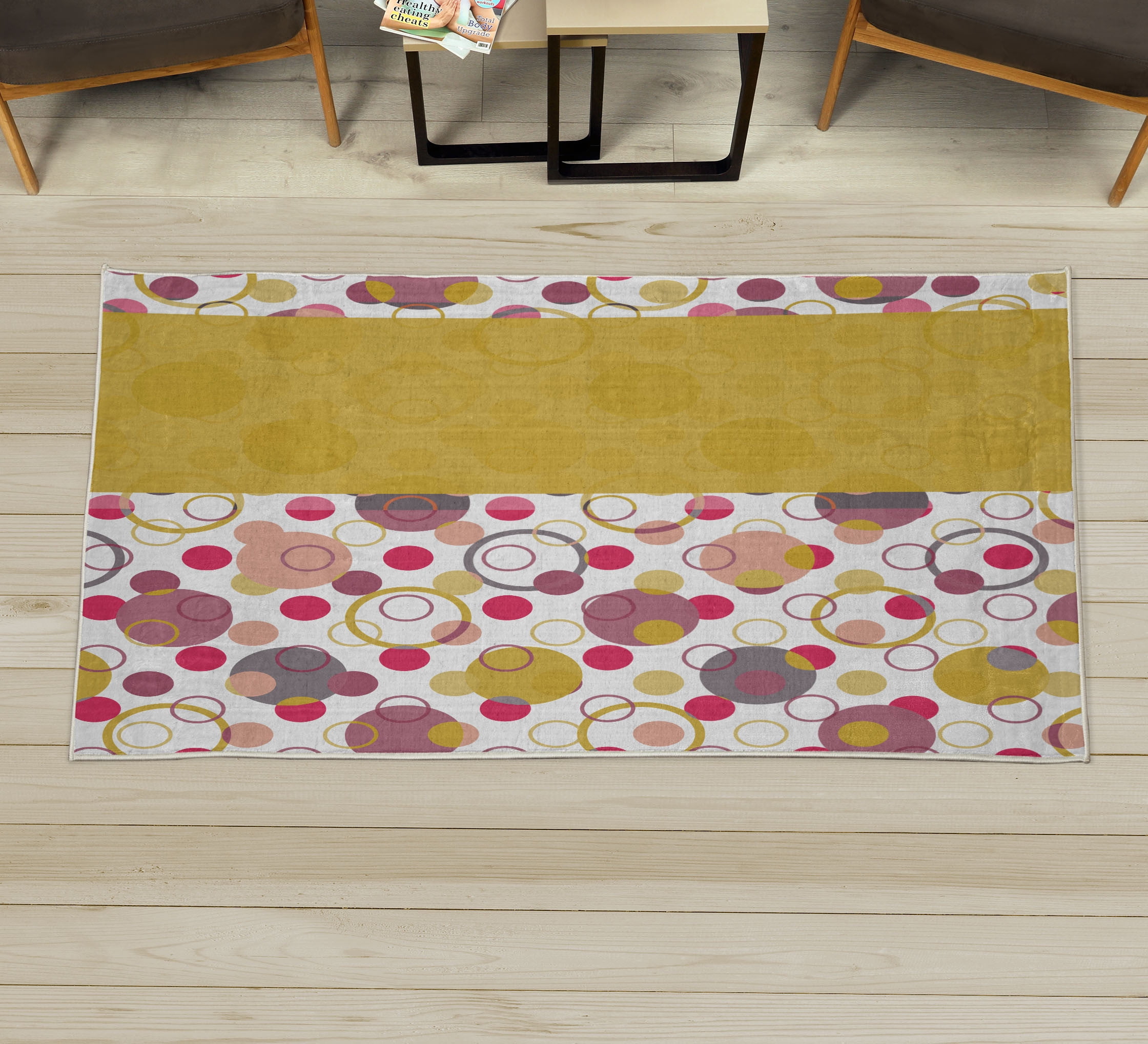 Abstract Decorative Rug, Circular Shaped Round Interlace Forms ...