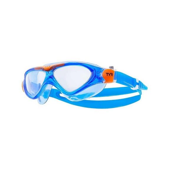 TYR Rogue Youth Swim Mask - Clear/Blue/Orange LGRSMKD