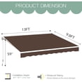thumbnail image 2 of YODOLLA 13'×9.8' Manual Retractable Awning Sun Shade Patio Awning Cover Outdoor Patio Canopy Sunsetter Deck Awnings with Manual Crank Handle, Brown, 2 of 7