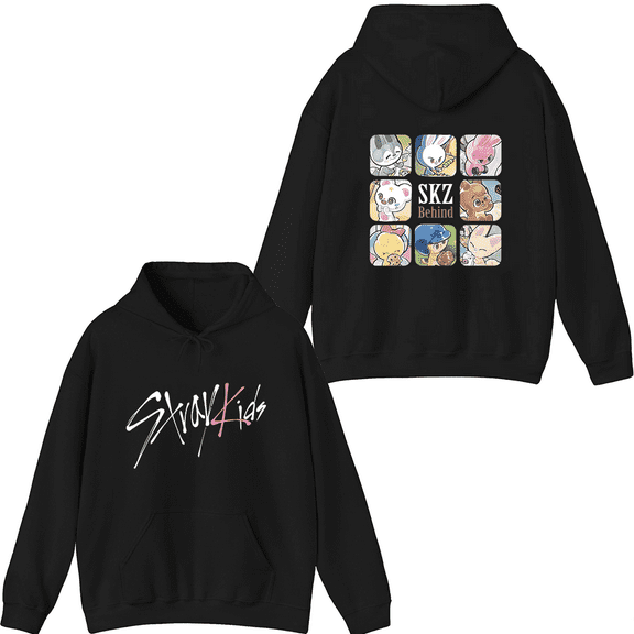 Stray Kids Merch SKZOO SKZ Behind Hoodie Fashion Unisex Men Women Long Sleeve Pullover Tops