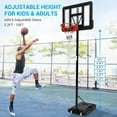 thumbnail image 3 of EDTara Système de But de Basketball Portable, Panier Réglable de 5,2 Pi à 10 Pi avec Roues Intégrées pour Jeunes, 3 of 7