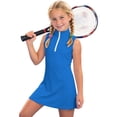 thumbnail image 3 of CAIXIA Sleeveless Girls Athletic Dress Kids Tennis Dress Stand-Up Collar Golf Skirt with Pockets for Athletic Competitions, 3 of 7
