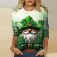 thumbnail image 2 of Goodeals Womens St Pattys Day T Shirt Green Funny Leprechaun Hat Shirts 3/4 Length Sleeve Tops Lucky Irish Shamrock Graphic Tees Top Round Neck Blouse(Green,L), 2 of 5
