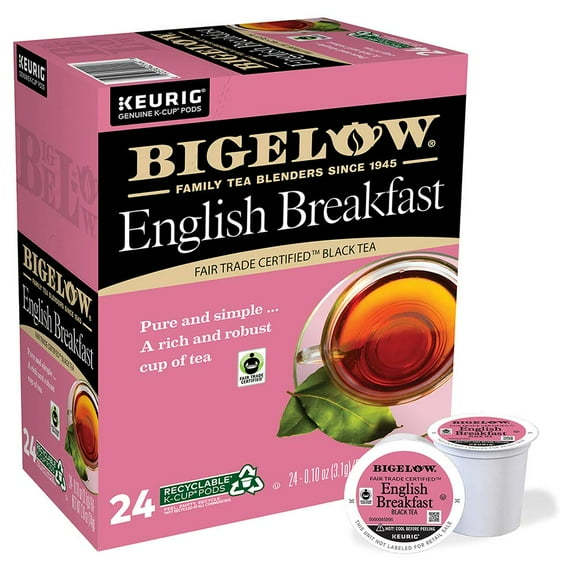 Bigelow Tea English Breakfast Black Tea Keurig K-Cup Pods, Caffeinated Tea Keurig Tea Pods, 24 Count Box (Pack of 1)