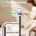 thumbnail image 4 of HOWEN Bistro Pub Table Height Adjustable Round Bar Table 27.4-36 Inches, 360°Swivel Cocktail Table for Dining Room, Party, Café(2, White-Black), 4 of 8