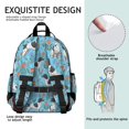 thumbnail image 5 of Pointer and Floral Blue Pattern Backpack for School, Cute School Bag with Adjustable Shoulder Straps and Padded Back, 15.25"x11.5"x5.25", 5 of 5