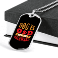 thumbnail image 3 of Chien Est Dieu Épelé en Arrière Collier Rouge en Acier Inoxydable Ou 18k or Chien Tag 24" Chaîne, 3 of 8