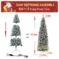 thumbnail image 6 of VEIKOUS 6.5' Christmas Pencil Tree, Pre-Lit Flocked Slim Xmas Tree W/ 200 Multi-Color Twinkling LED Lights, Green, 6 of 10