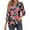 Red, variant on Nlife Women Floral Blouse for Women Hawaiian 3/4 Sleeve Top Tropical V-Neck Casual Shirt with Button Details