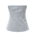 thumbnail image 5 of Solid Color Tube Sleeveless Slim Adjustable Zipper Tops - Ribbed Design with Moisture-Wicking Fabric, 5 of 5