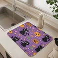 thumbnail image 6 of Dish Drying Mat Absorbent Dish Drainer Kitchen Counter 15.7x11.8inch Dish Drying Pad for Countertops Sinks Draining Racks Black Cats and Candy, 6 of 9