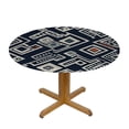 thumbnail image 3 of HAOXIT Navy Round Tablecloth, Themed Party Decorations Tablecloths, Spill Proof Table Cloths for Dinner Party Picnic Camping Tabletop Decor 38-42, 3 of 8