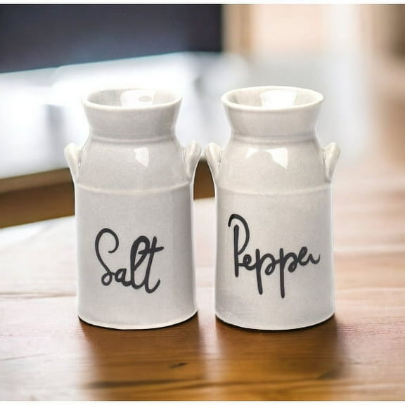 Ceramic Milk Jug Salt and Pepper Shakers 3.25 inch Vintage