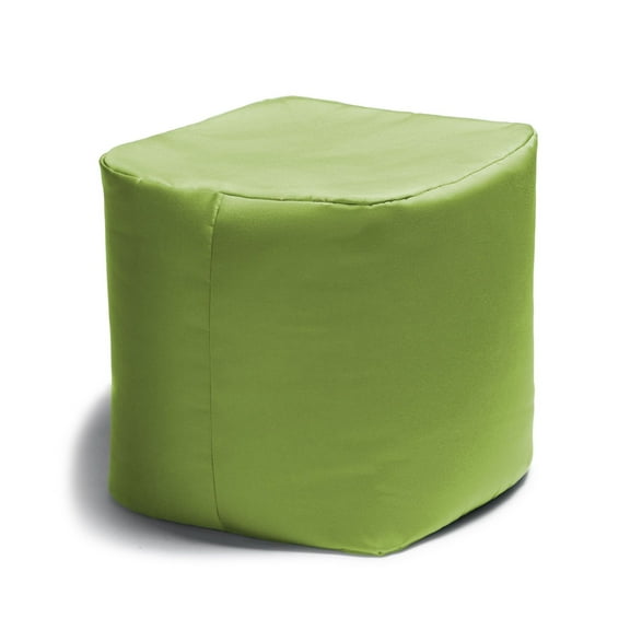 Luckie Outdoor Ottoman, Lime - Patio Bean Bag Chair, Square Pouf for Patio Furniture, Versatile Side Table, Weather Resistant, Made in USA
