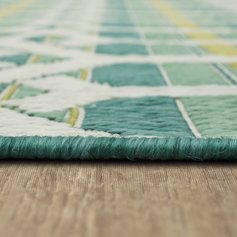 Mohawk Home Clemente Geo Outdoor Area Rug, Teal, 2' 6" x 6'