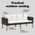 thumbnail image 4 of vidaXL Garden Collection Outdoor Sofa Black/Cream White Weather-Resistant, 4 of 10