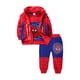 thumbnail image 1 of Ropa para niños, abrigo con capucha sin mangas de Spiderman de dibujos animados, camiseta y pantalón, conjunto de 3 unidades, chándal para niños pequeños, 9M Gao Jinjia LED, 1 of 2