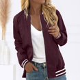 thumbnail image 2 of Lixiuxyad Womens Bomber Jacket Zip Up Casual Jackets Lightweight Trendy Outerwear Coat with Pockets Red, 2 of 5
