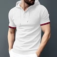 thumbnail image 2 of Birdeem Chemise pour Hommes, Manches Courtes, à Capuche, Décontractée, Sportive, 2 of 12