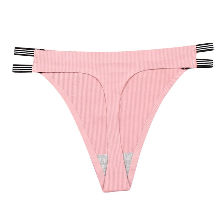 MRULIC intimates for women Underwear Split Medium Briefs Cotton High  Elastic Crotch Waist Thread Women's Silk Ice Traceless Pink + L 