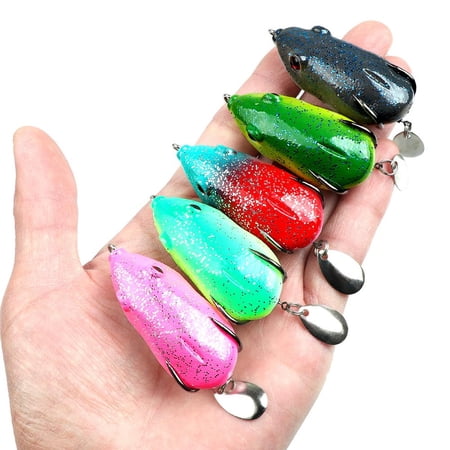 QHUDLV Micro Frog Top Water Soft Fishing Lure Bait Floating Swimbait 12g55cm