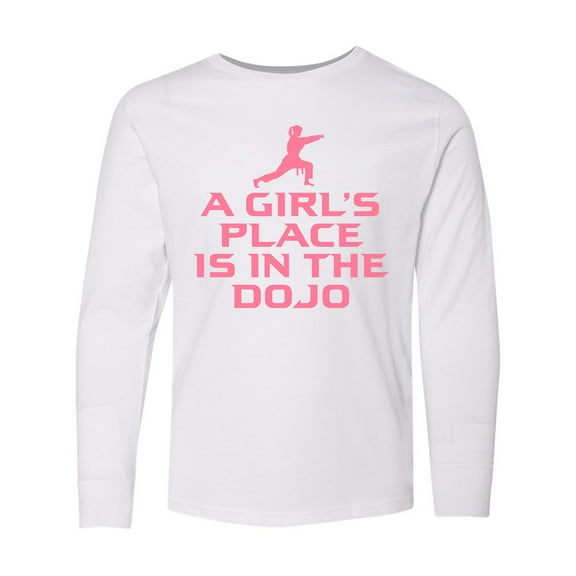 Inktastic Girls Cute Karate Martial Arts Long Sleeve Youth T-Shirt
