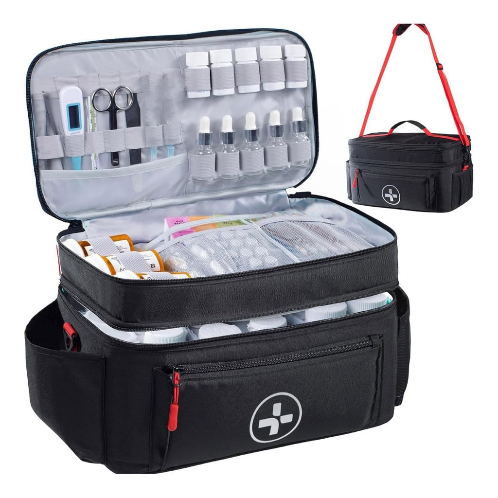 Water Resistant First Aid Storage Bag With Removable Compartments Suitable For Emergency Supplies Home Travel Essential