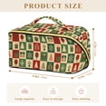 thumbnail image 4 of FORMRS Makeup Bag Travel Cosmetic Organizer for Women Fold Flat Zipper Pouch with Handle, Christmas Plaid Pattern, 4 of 8