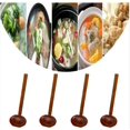 thumbnail image 3 of Cuchara de madera, 4 Uds. Cuchara de tortuga, cuchara de madera Natural con mango largo para servir sopa de gachas, Ramen, olla caliente, restaurante, cocina, Br, 3 of 3