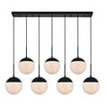 thumbnail image 1 of Eclipse 7 Lights Pendant Ceiling Light with Frosted White Glass, Black, 1 of 1