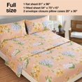thumbnail image 2 of SHILIU-4 Piece Orange Floral Printed Sheet Set Full, Soft Botanical Microfiber Bedding Sheets Extra Deep Pocket, 2 of 4