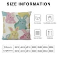 thumbnail image 6 of COMIO Easter Pillow Covers, Colorful Bunny Decorative Throw Pillows,Vintage Rabbits Spring Seasonal Holiday Outdoor Decor Pillowcase Farmhouse Cushion Cover for Couch Sofa&nbsp;2pc, 6 of 6