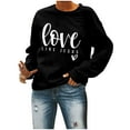 thumbnail image 5 of Brilliant Valentines Sweater Women Women's Christmas Printed Round Neck Long Sleeves Top Loose Fitting Sweater New(Black,M), 5 of 6