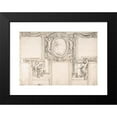 thumbnail image 2 of Luigi Garzi 24x18 Black Modern Framed Museum Art Print Titled - Design Wall Elevation with Stucco and Painted Decorations (1708), 2 of 5